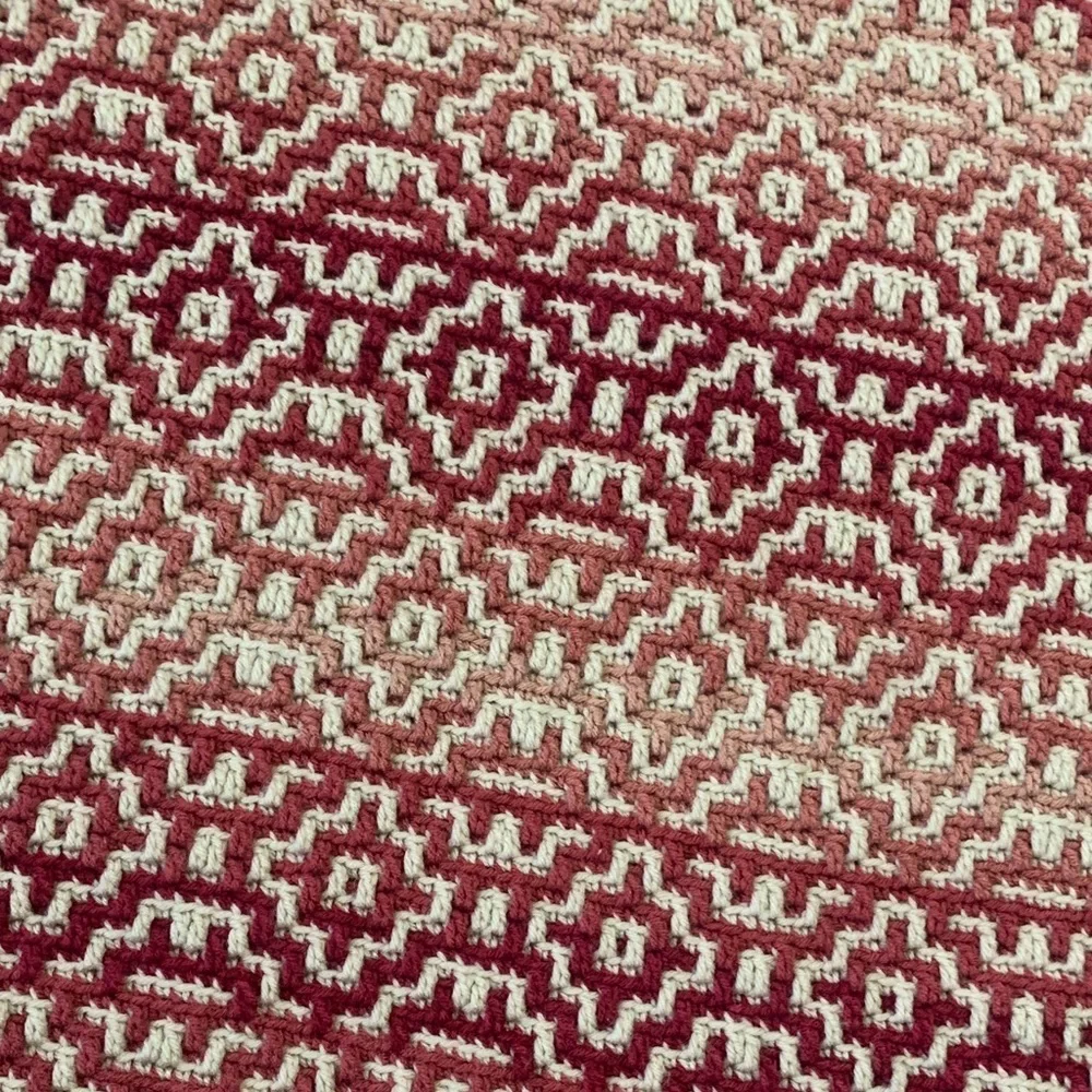Handcrafted Mosaic Crochet Geometric Blanket